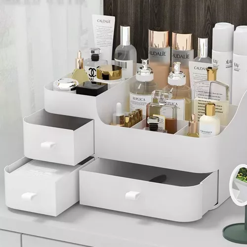 Kozmetický a kozmetický úložný box s zásuvkami – praktický organizér do kúpeľne a spálne.