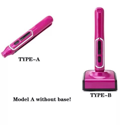 Bezdrôtový 2 v 1 kulma a vyrovnávač vlasov - USB nabíjanie, nastaviteľná teplota