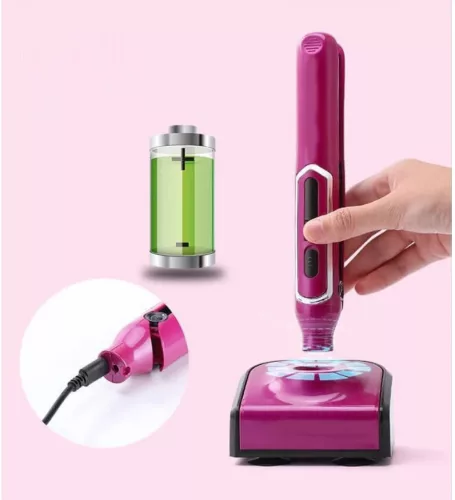 Bezdrôtový 2 v 1 kulma a vyrovnávač vlasov - USB nabíjanie, nastaviteľná teplota