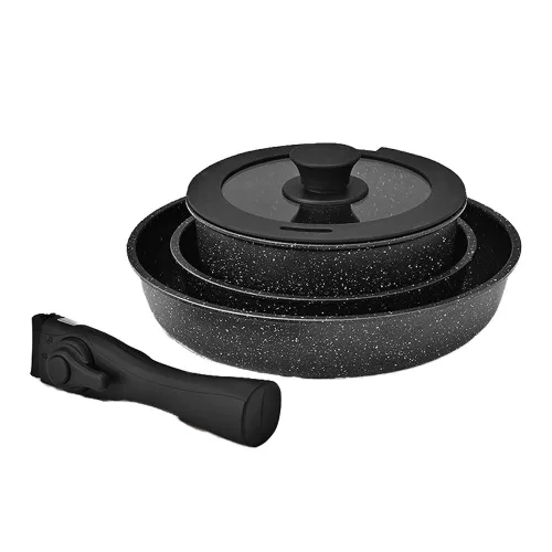 Odnímateľná rukoväť 5-dielna sada riadu - Moderné, priestorovo úsporné a praktické riešenie do každej kuchyne.