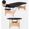 Duo Profi skladací, prenosný masážny stôl - 2 zónový, drevená konštrukcia, nastaviteľná výška, s prepravným vreckom, čierny