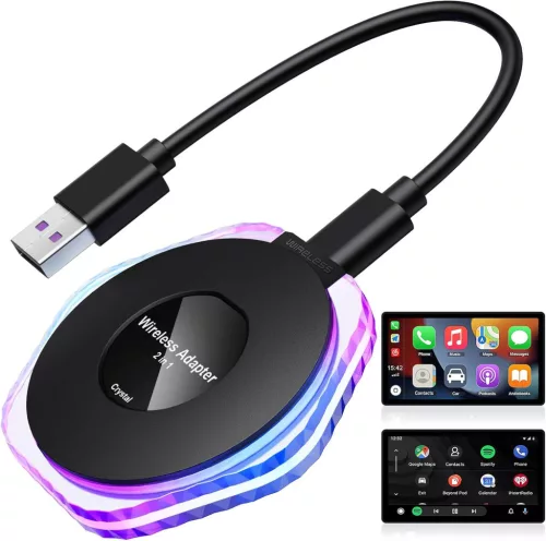 Kryštálový Carplay + Androidautový bezdrôtový adaptér univerzálny