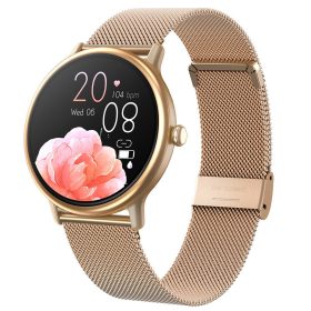 V bunke je text: Y86 inteligentné hodinky, zlatá