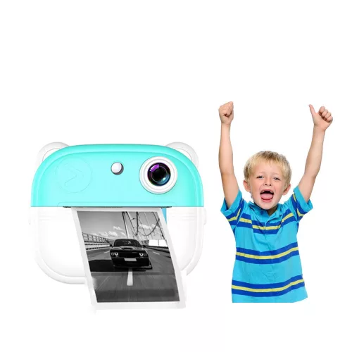 Detský digitálny fotoaparát s okamžitou tlačou, modrý