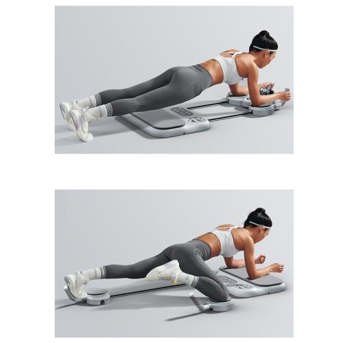 Robiflex Multifunkciós hasizomtréner gumiszalaggal és könyöktámasszal – Teljes testet formáló otthoni fitneszeszköz