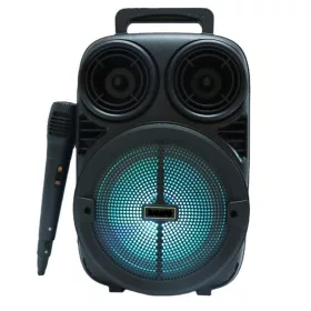   Prenosný 6,5" Bluetooth reproduktor s mikrofónom a LED osvetlením.