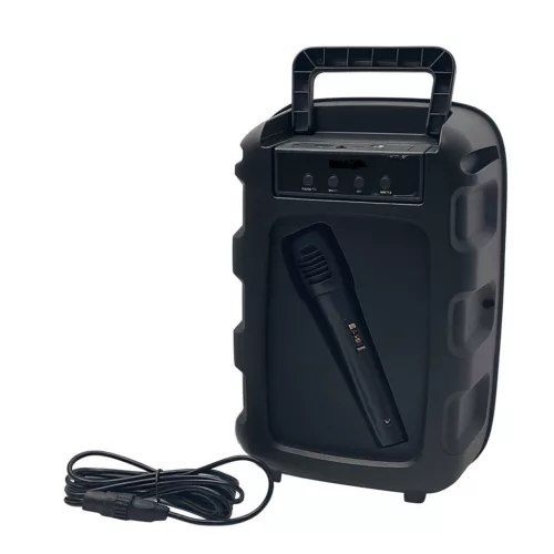 Prenosný 6,5" Bluetooth reproduktor s mikrofónom a LED osvetlením.