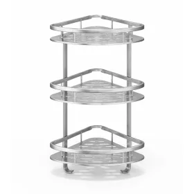   3 szintes Alumínium sarok fürdőszobai polc – fúrás nélkül