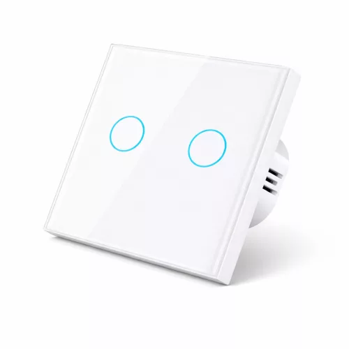 Modern Érintőpaneles Villanykapcsoló – 2-es Osztás (Fehér)