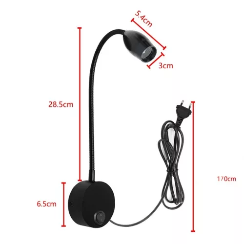 Flexibilná LED čitateľská lampa / nástenné smerové osvetlenie – 3 W – 4000 K