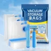 Vákuumos Ruhatároló Zsák Szett pumpával – 12 darabos, 4 különböző méretben