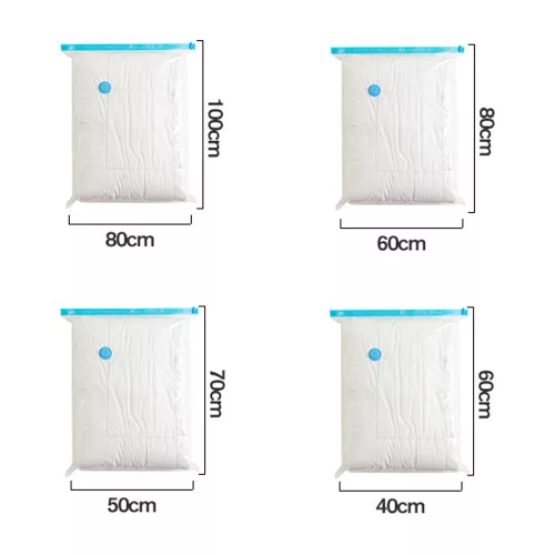 Vákuumos Ruhatároló Zsák Szett pumpával – 12 darabos, 4 különböző méretben