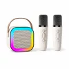 Prenosný RGB Bluetooth karaoke reproduktor s 2 bezdrôtovými mikrofónmi - výhodná cena
