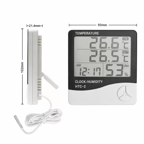 Digitálny teplomer a vlhkomer pre vnútorné a vonkajšie použitie