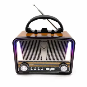   Retro Bluetooth rádio s LED svetlom a praktickou zabaudovanou baterkou - výhodná cena