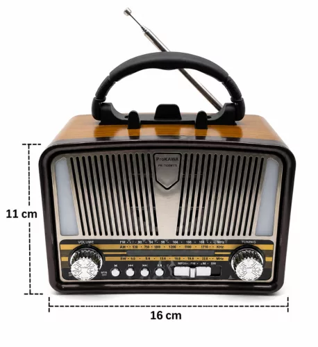 Retro Bluetooth rádio s LED svetlom a praktickou zabaudovanou baterkou - výhodná cena