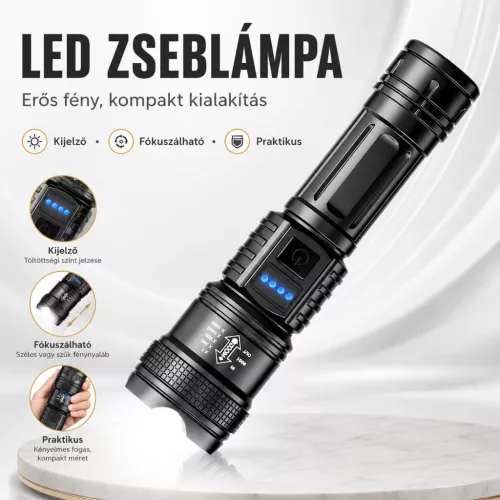 D73 USB nabíjateľná LED baterka s funkciou priblíženia – vonkajšia baterka s vysokým svetelným výkonom