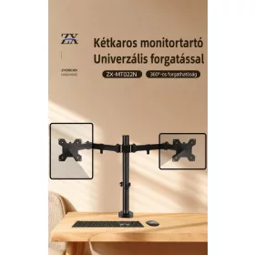   ZX-MT022N stojan na dva monitory – teleskopický, otočný stolný držiak