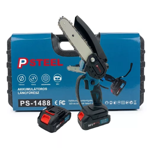 PSteel Dupla Akkumulátoros Ágvágó Láncfűrész – 96V
