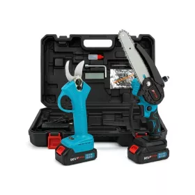   PSteel Akkumulátoros Ágvágó Láncfűrész és Metszőolló Szett két akkumulátorral – 96V