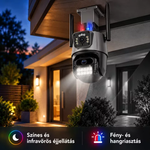 Titan 360° 8 MP 4K 4G SIM-kártyás kültéri PTZ biztonsági kamera – iCSee, IP66