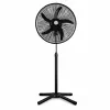 Sada 2 ks 18-palcových stojacích ventilátorov – s 5 lopatkami, 3 rýchlostnými stupňami, nastaviteľná výška 104–132 cm, čierna