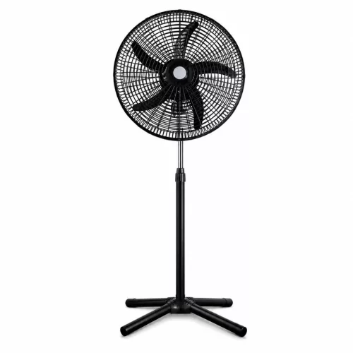 Sada 2 ks 18-palcových stojacích ventilátorov – s 5 lopatkami, 3 rýchlostnými stupňami, nastaviteľná výška 104–132 cm, čierna