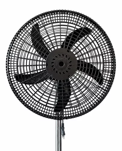 Sada 2 ks 18-palcových stojacích ventilátorov – s 5 lopatkami, 3 rýchlostnými stupňami, nastaviteľná výška 104–132 cm, čierna