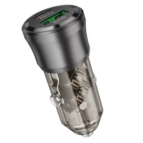   Borofone BZ25 Journey 38 W USB-A/USB-C nabíjačka do auta + 1 m kábel USB-C–USB-C, čierna