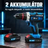 Vŕtačka a skrutkovač Rextool s dvoma akumulátormi a kovovou rukoväťou