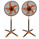 Sada 2 ks 18-palcových stojacích ventilátorov – s 5 lopatkami, 3 rýchlosťami, výškovo nastaviteľné v rozmedzí 104–132 cm, oranžová farba