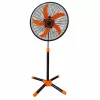 Sada 2 ks 18-palcových stojacích ventilátorov – s 5 lopatkami, 3 rýchlosťami, výškovo nastaviteľné v rozmedzí 104–132 cm, oranžová farba