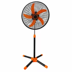  Sada 2 ks 18-palcových stojacích ventilátorov – s 5 lopatkami, 3 rýchlosťami, výškovo nastaviteľné v rozmedzí 104–132 cm, oranžová farba