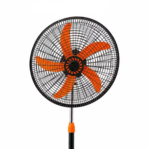 Sada 2 ks 18-palcových stojacích ventilátorov – s 5 lopatkami, 3 rýchlosťami, výškovo nastaviteľné v rozmedzí 104–132 cm, oranžová farba