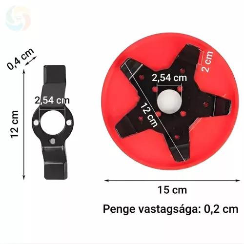 Kopací a plečovací nástavec na kosačku na trávu, s ochranným okrajom, 15 cm