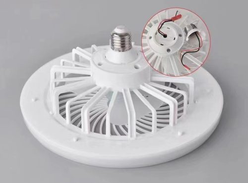 Jednoduchá LED lampa s ventilátorom, objímka E27, s diaľkovým ovládaním.